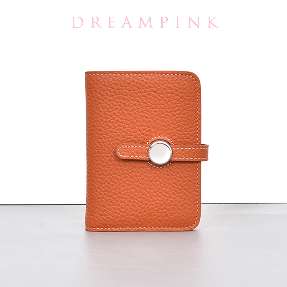 

Роскошный короткий женский кошелек из натуральной кожи, двойной держатель для карт, модный портативный брендовый дизайнерский женский кошелек-органайзер с застежкой на ремень