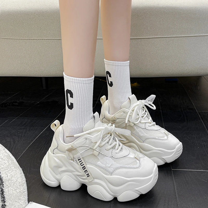 

Женские массивные кроссовки на шнуровке, черные повседневные кроссовки с вулканизированной подошвой