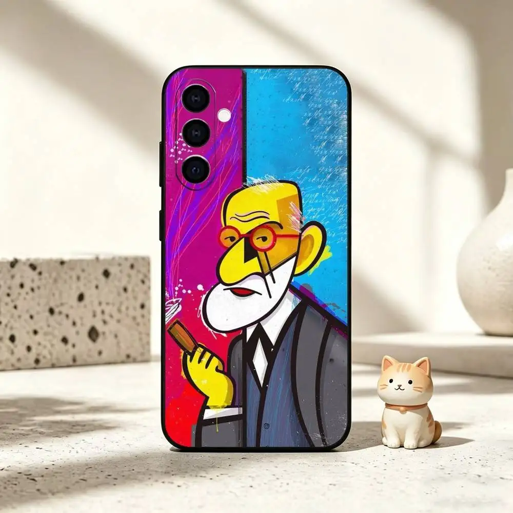 Фото Чехол для телефона P-Psychoanalysis Sigmund Freud, черный, силиконовый, мягкий, для Samsung Galaxy A73, A72, A71, A70, A53, A52, A51 №4
