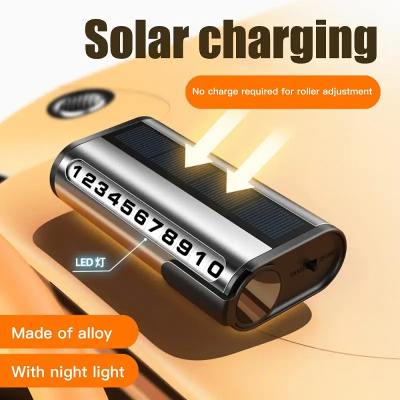 

Temporary Stop Sign Multifunctional Give Out Light Temporary Stop Sign For Solar Charging Car Interior Accessories Parking Card