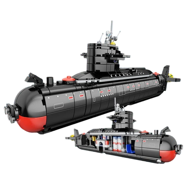 

094 Nuclear Submarine Military Building Blocks Navy Heavy Weapon Bricks Army War Soldiers DIY Children Toys Gifts for Adults Boy