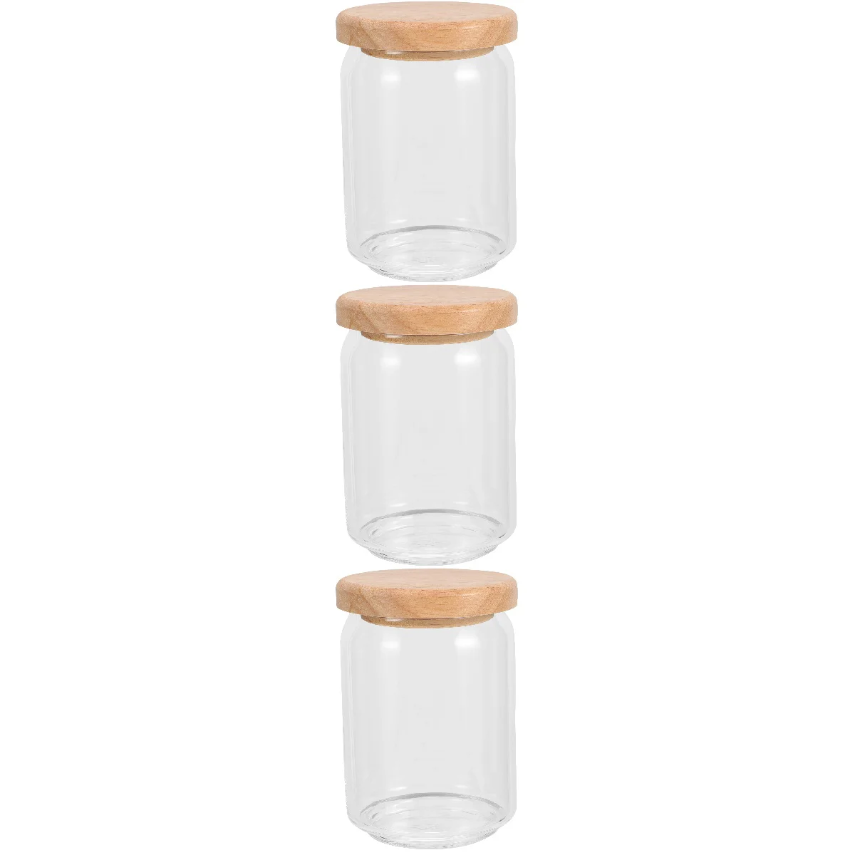 

3pcs Glass Sealing Pot Cereals Soybean Grain Storage Jar Lid Tea