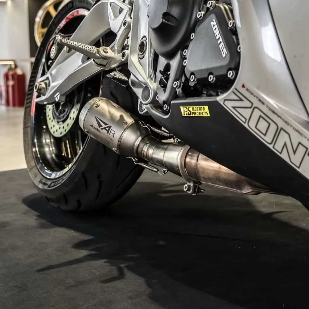 Фото Выхлопная труба для ZONTES 703RR AR, прямая, из нержавеющей стали, средняя и концевая секции №2