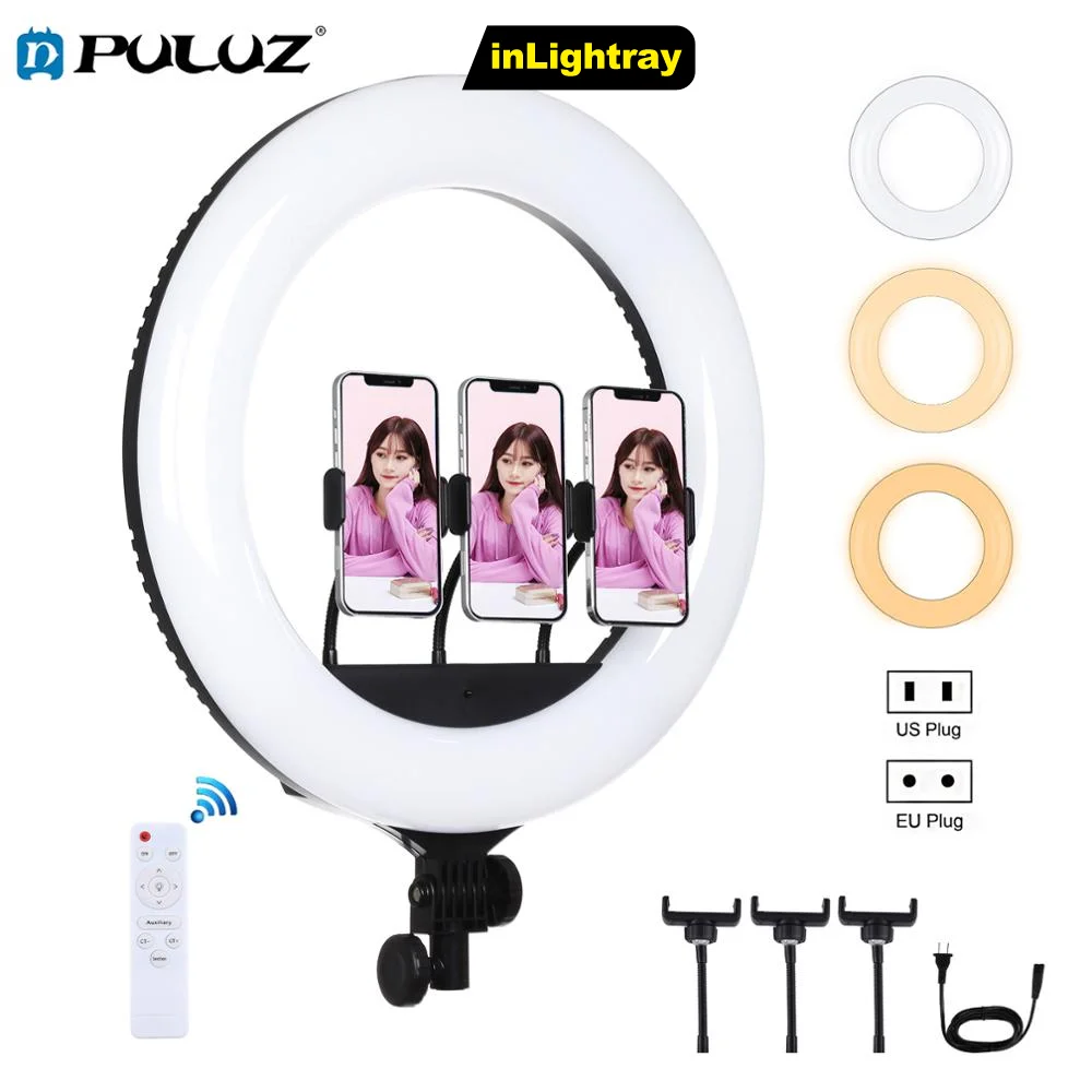 

Светодиодное кольцо PULUZ, 18 дюймов, 46 см, USB, 3 режима