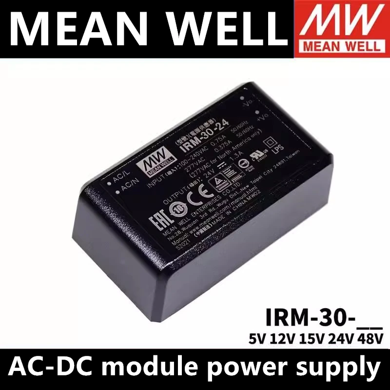 

MEAN WELL IRM-30-5 IRM-30-12 IRM-30-15 IRM-30-24 IRM-30-48 Single Output module power supply 5V12V15V24V48V PCB type