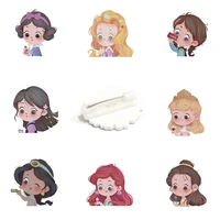 disney q version princess characters pattern acrylic badges pins epoxy resin brooches fashion enamel accessories hot sale fwn46