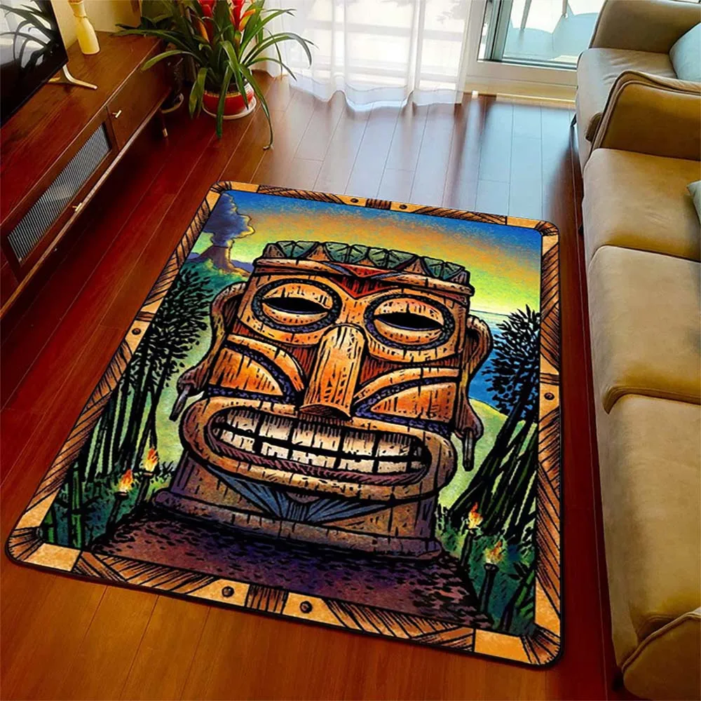 

Tiki Bar Floor Mats Rug Carpet Aloha Hawaii Hawaiian Party Summer Beach Bar Pub Decoration Doormat Plush Non-slip Chair Mat