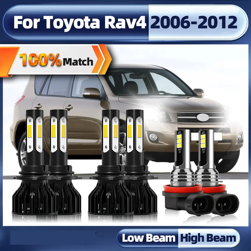 

Led Headlight Bulbs HB3 9005 HB4 9006 LED Car Lights 360W 60000LM Auto Headlamps For Toyota Rav4 2006-2008 2009 2010 2011 2012