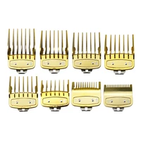 8 sizes metal hair clipper guide comb set gold barber hair clipper limit comb cutting attachment premium hair clipper guards