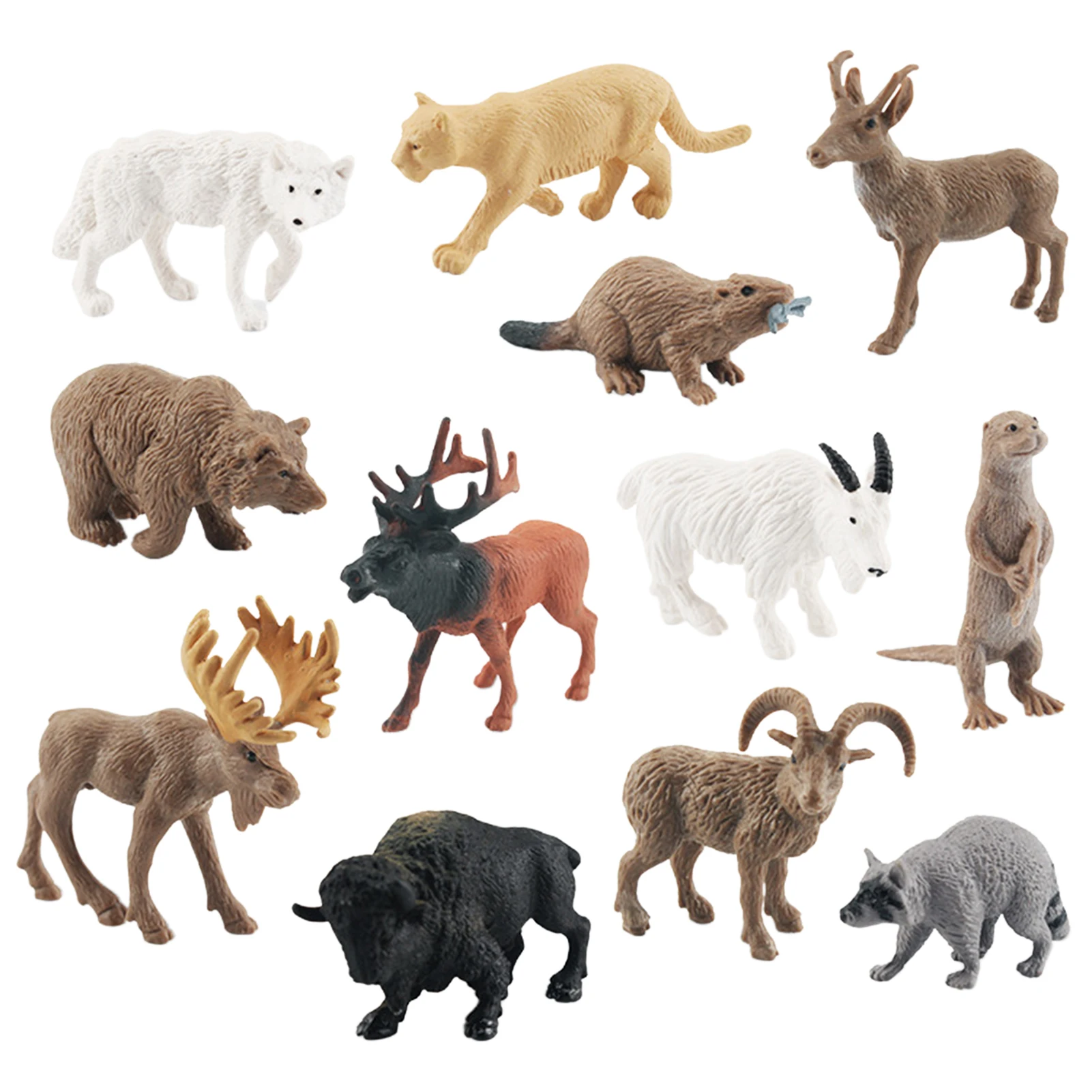 

Mini Wildlife Animal Toy 12pcs Mini Educational Jungle Animal Toys Assorted Mini Animal Toy Kit Family Interactive Toys For