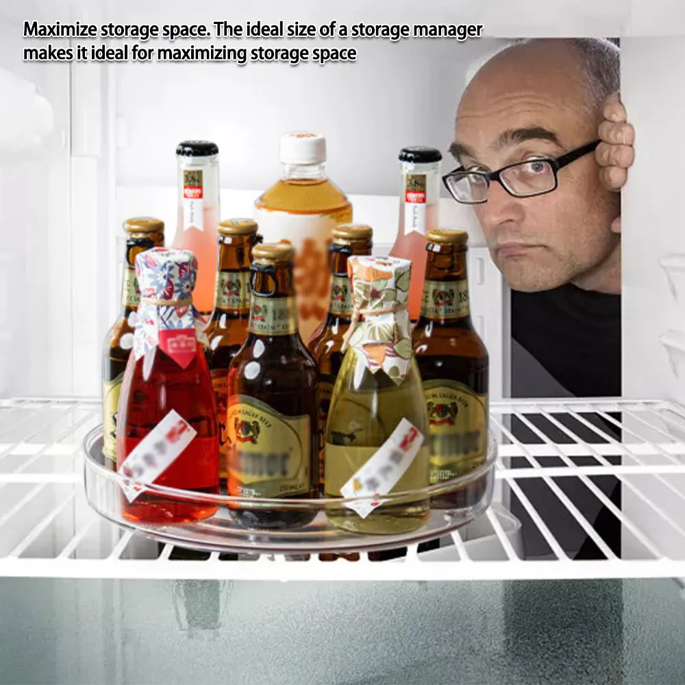 360 rotation cabinet turntable organizer storage spice rack drink cosmetic storage rack pet transparent for kitchen bathroom free global shipping