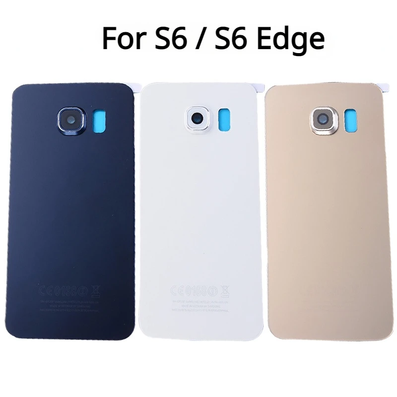 

For Samsung Galaxy S6 G920F Back Battery Cover For Galaxy S6 Edge G925F Rear Door Housing Case with Camern lens Replacement