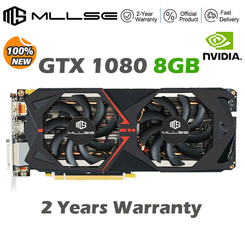 Original MLLSE Graphics Card GTX 1080 8GB Gaming GPU GDDR5X 256-bit PCI Express 3.0×16 8 Pin GeForce GTX1080 8G CUDA Video Cards