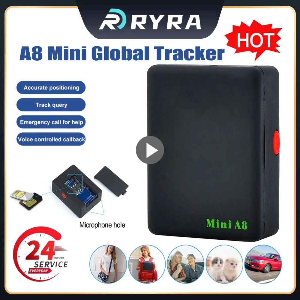 

Mini A8 Global Tracker Anti Lost Device GSM/GPRS/LBS Tracking Power Adapter With SOS Button USB Cable Locator Real Time Car Kids