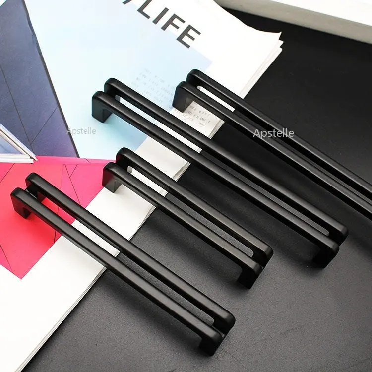 

Zinc Alloy Black Grey Nickle Cupboard Kitchen Handle Drawer Cabinet Knob Modern Wardrobe Furniture Pull Square