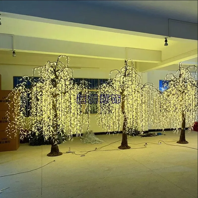 Изображение на открытом воздухе искусственная ива плакучая елка светящаяся