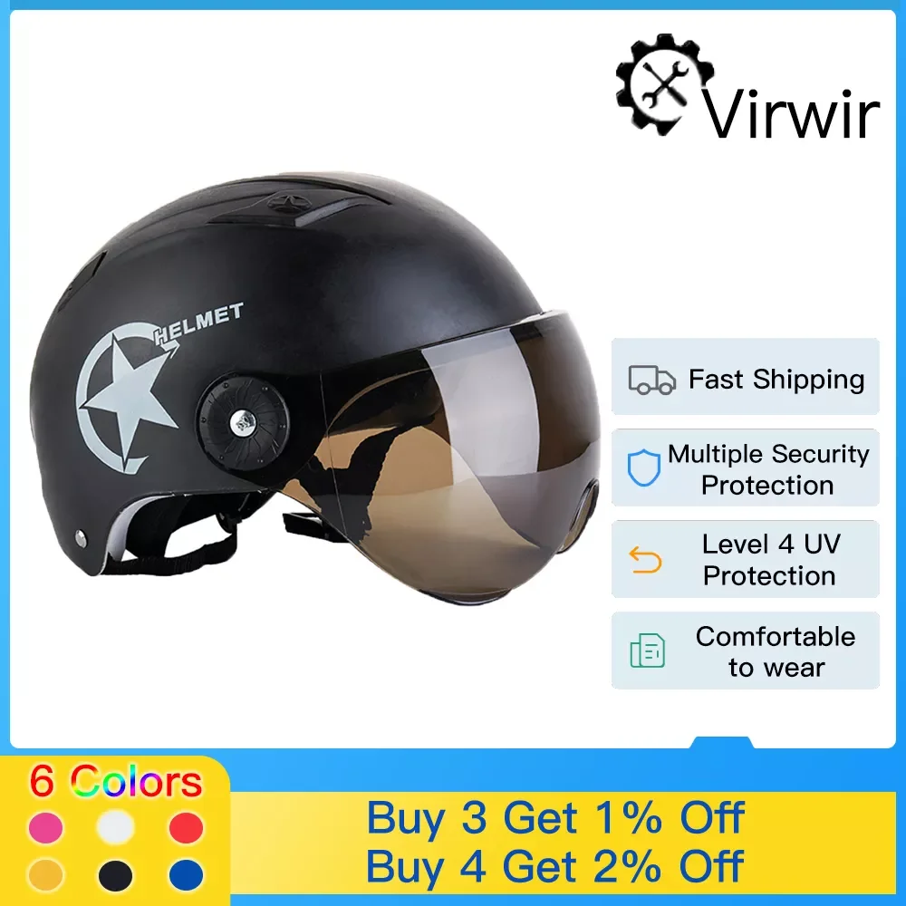 

Bicycle Sunscreen Helmet Scooter Helmet Can Flip Up Protection Mirror Suitable For Scooters Electric Car Bike Motorcycles