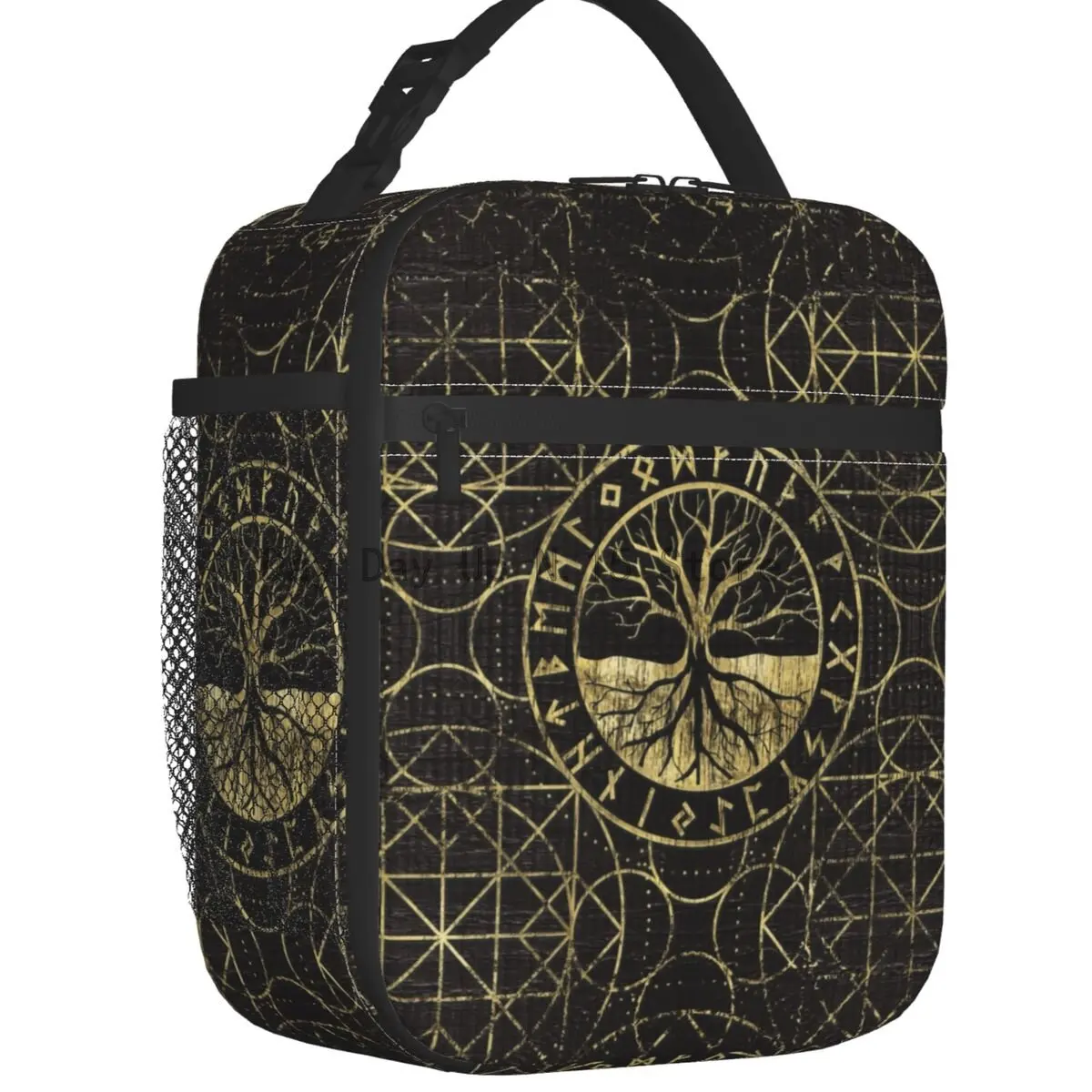 

Tree Of Life Yggdrasil And Runes Thermal Insulated Lunch Bag Viking Norse Symbol Portable Lunch Container Storage Food Box