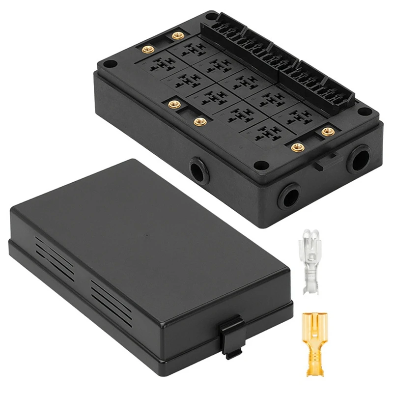 

Relay Terminals Fuse Terminals 12V For Car, Truck - 10 Slot Style Relay Holder, 15 Slot ATC/ATO Fuse Holder