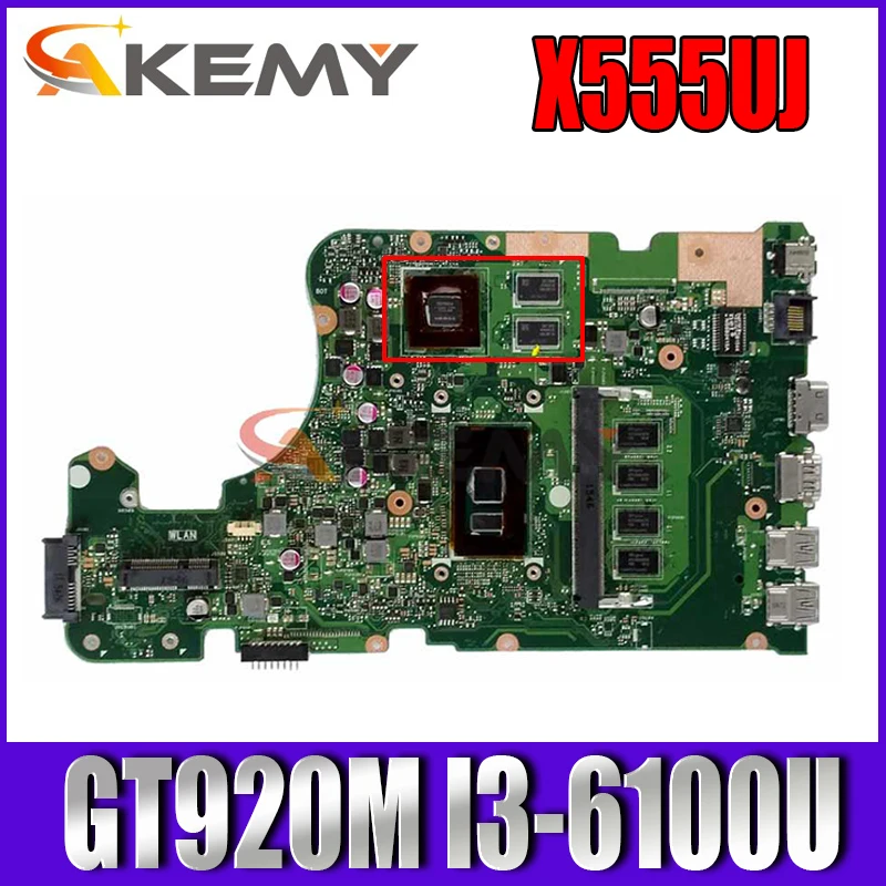 

Материнская плата X555UJ для ноутбука Asus X555UJ X555UF X555UQ X555UB X555U F555U A555U K555U GT920M Φ 4G RAM оригинальная материнская плата