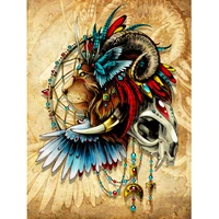 5d diamond painting the lion and the skull full drill by number kits diy diamond set arts craft decorations