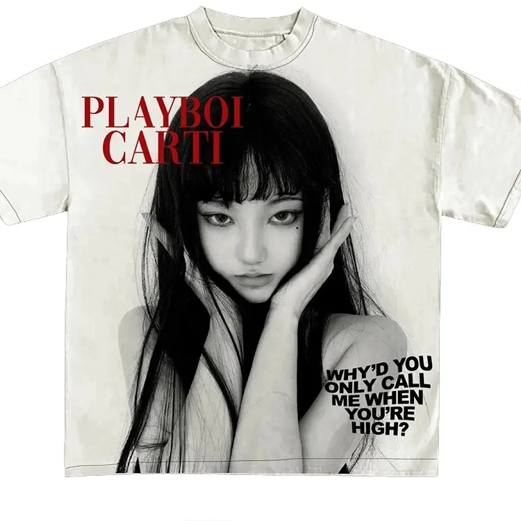 Фото 2026 Playboi Carti Хип-хоп футболка с короткими рукавами в уличном стиле TX1689 №1