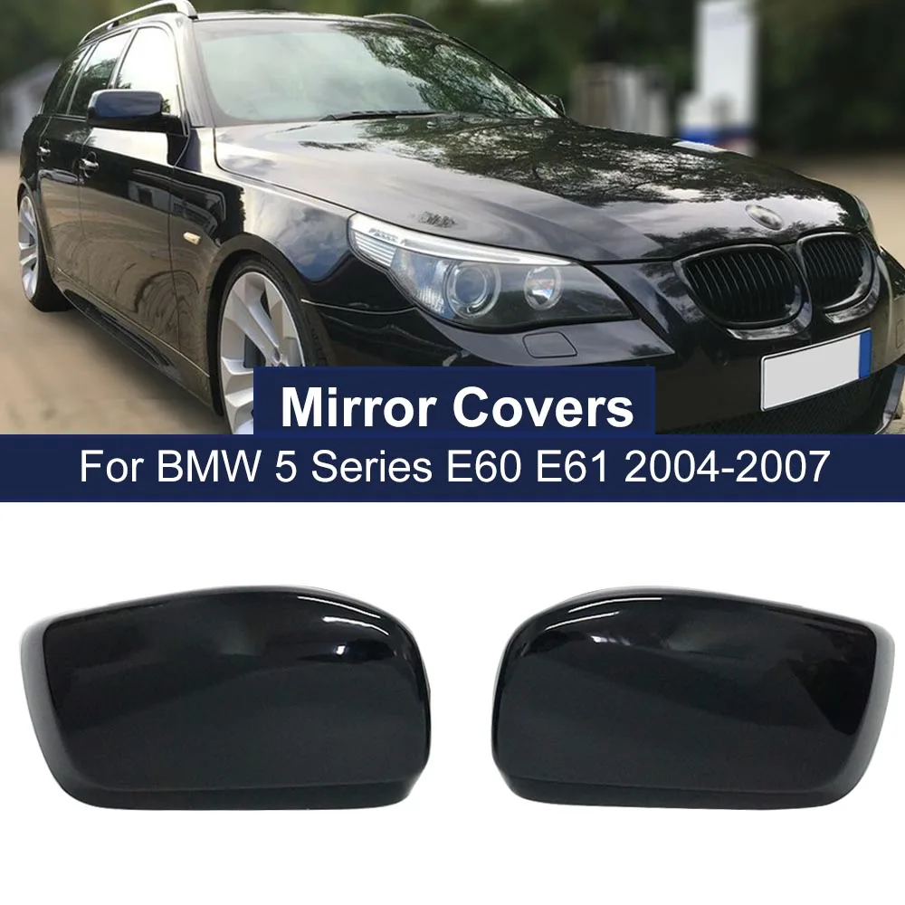 

Rearview Mirror Cover Cap For BMW 5 Series E60 E61 E63 E64 2004-2008 520i 525i 528i 528xi 530i Car Door Side Carbon Fiber Black