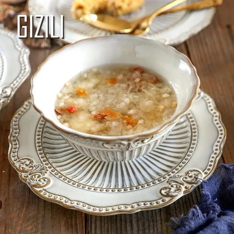 Набор тарелок для французского ужина Роскошная Посуда набор в стиле ретро