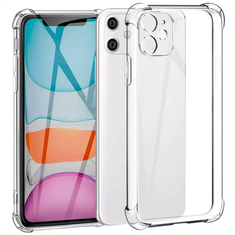 

NEW2022 Clear TPU Gel Silicone ShockProof Antishock Case Protector Camera Protection Extra Thick for iPhone 11 Anti scratches