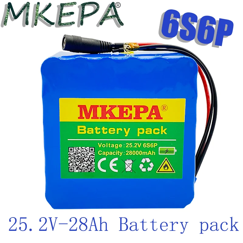

24v 28ah 6S6P lithium 18650 battery 25.2V 28000mAh li-ion battery for bicycle battery pack 350w e bike 250w motor