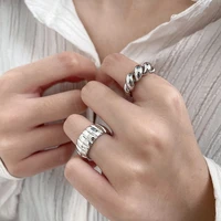 high quality 925 sterling silver croissant open ring female fashion personality ins index finger wedding ring set for couple