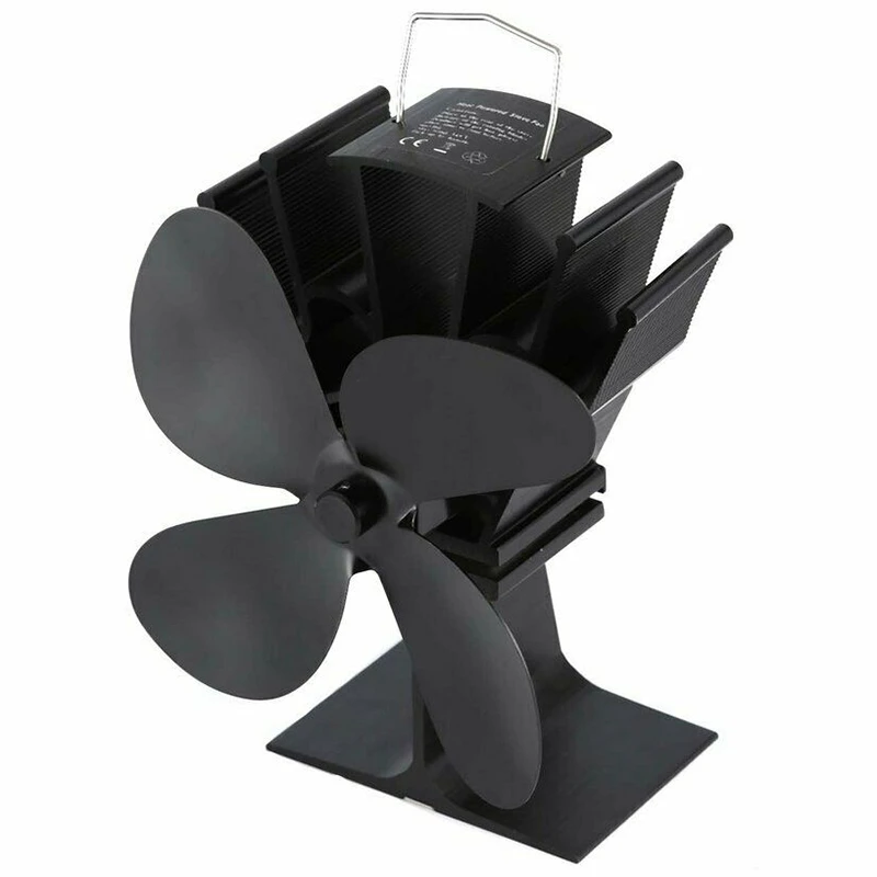 

EAS-Wood Stove Fan,4 Blades Heat Powered Stove Fan,Silent Heat Powered Wood Stove Fan,No Electricity Required, (Black)