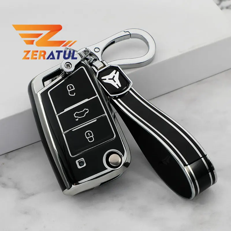 

TPU Car Key Cover Case Shell Fob Protector for Volkswagen VW Golf 7 MK7 SEAT Ibiza Leon Skoda Octavia Tiguan Ateca Accessories