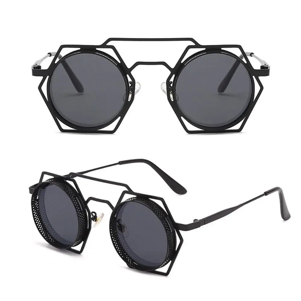 Женские солнцезащитные очки в оправе шестигранные с защитой от УФ-лучей черные 400