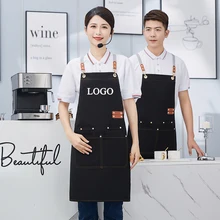 맞춤형 로고 디자인 작업 웨이터 앞치마, 방수 버블 카페, 바비큐 샵, 네일 살롱, 남성 여성 주방 앞치마