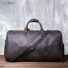 Crazy Horse Leather Men's Crossbody Travel Bag Vintage Top Layer Leather New Large Capacity Simple Outdoor Handbag 1