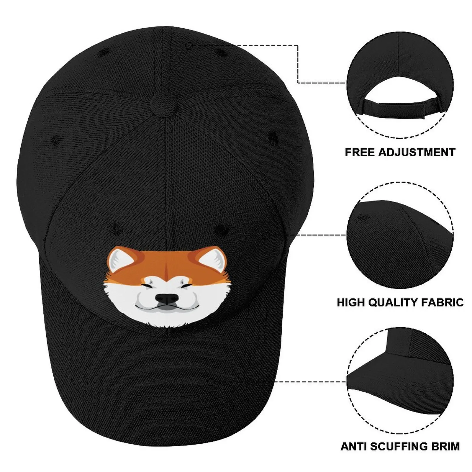 Бейсболка Akita Inu Мужская японский стиль модная кепка из полиэстера без рисунка