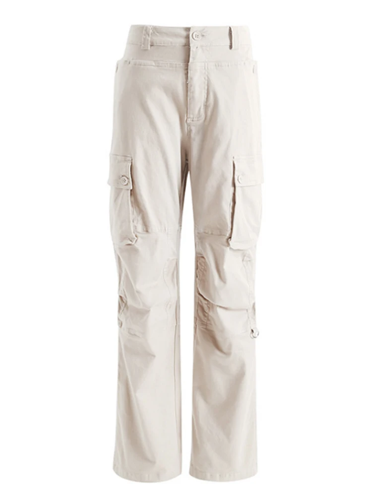 

Kalevest Y2K Baggy Jeans Khaki Acubi Fashion Women Jeans New Arrive Streetwear for Female High Waist Pockets Denim Cargo Pants