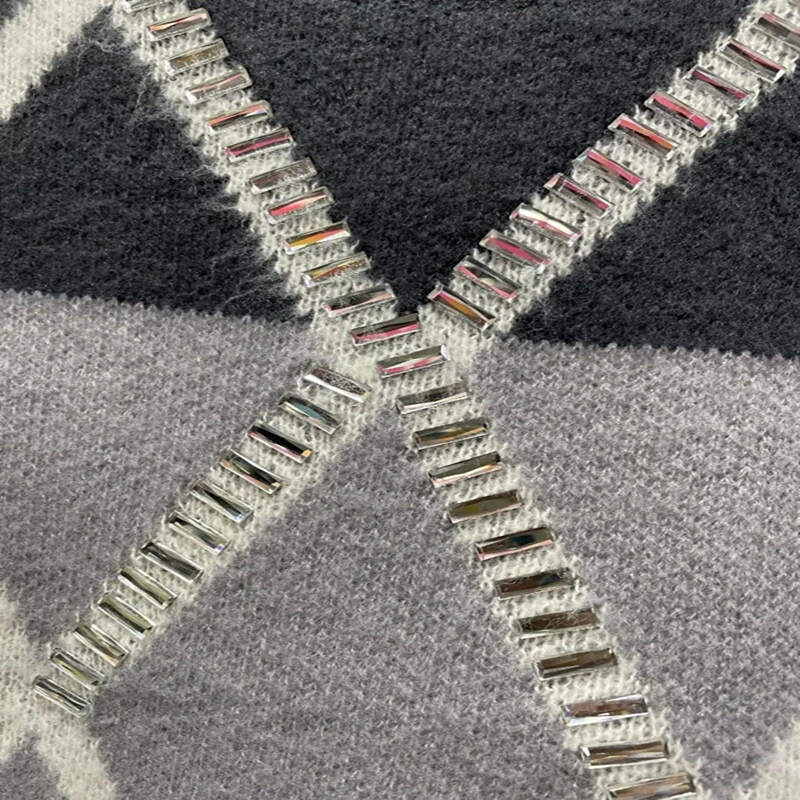 Женский свитер в клетку Matakawa винтажный свободный контрастных цветов Корейском