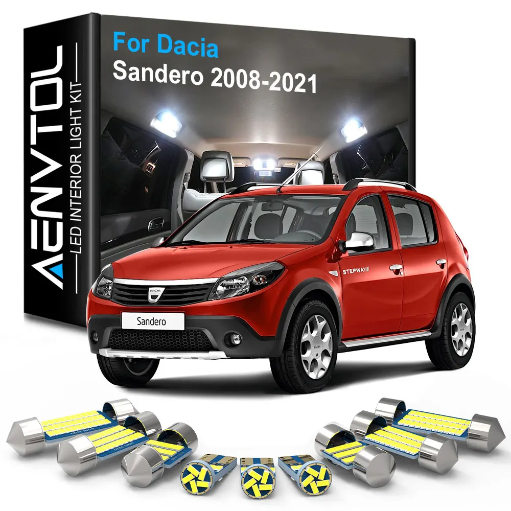 AENVTOL Canbus LED Interior Light For Dacia Sandero 1 2 3 Stepway 2008 2010 2011 2012 2013 2016 2017 2019 2020 2021 Accessories