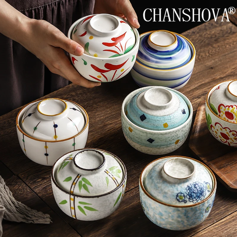 

Керамическая столовая чаша CHANSHOVA 250 мл в традиционном китайском стиле с ручной росписью, Сервировочная чаша с крышками, фарфоровая суповая чаша из Китая