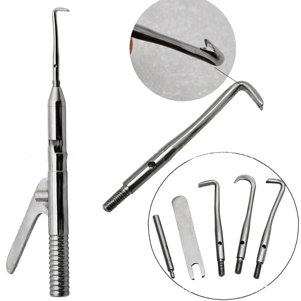 1Set Dental Equipment Dental Crown Extractor Stainless Steel Dental Materials Dental Automatic Crown Remover Set Orthodontic Kit