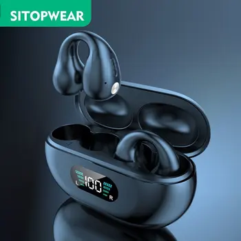 SITOPWEAR Headphone Nirkabel Earphone Bluetooth Klip Telinga Headset Olahraga Konduksi Tulang Earbud Anting TWS dengan Panggilan HD Mikrofon 1