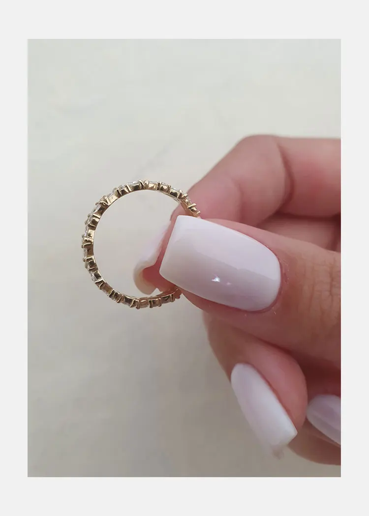 JOVOVASMILE Moissanite Eternity Wedding Band Combination 2*4MM Marquise-Cut 2.1MM Round Diamonds Gorgeous Silver Ring Anillos