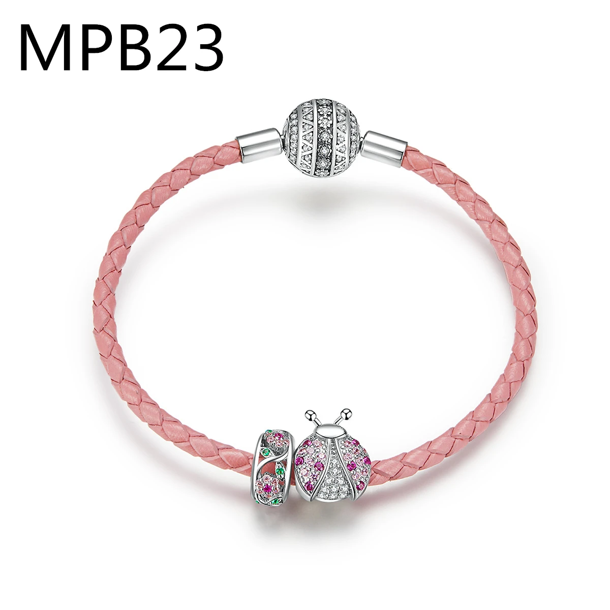 

MPB2 Europe Charm Bracelet Crystal Inlaid Crystal Zircon Beaded Glass Bead