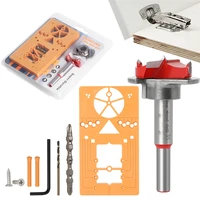 35mm adjustable hinge hole drilling guide locator kit hinge drilling jig drill bit woodworking door hole opener cabinet tools