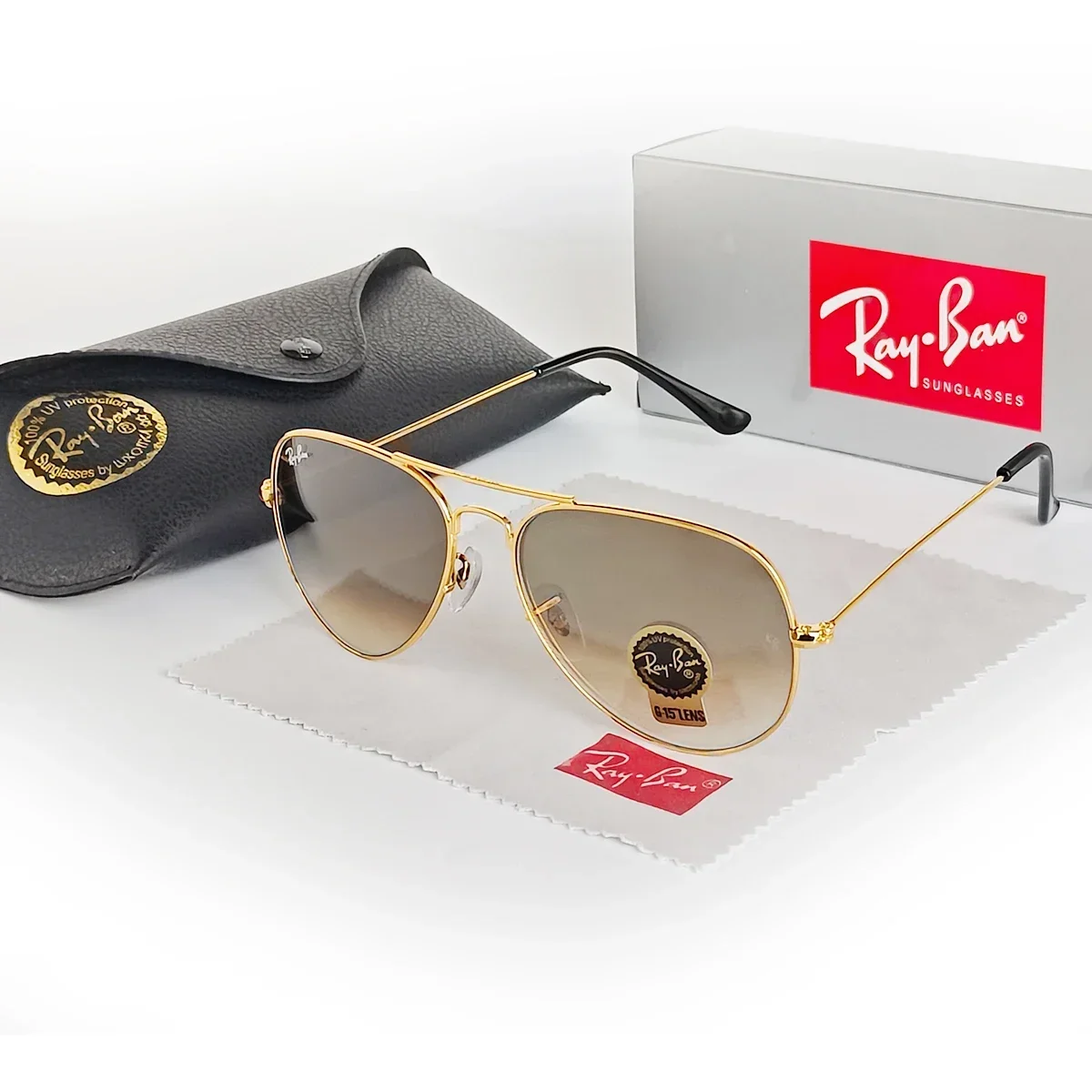 Стеклянные линзы Rayban 3025 зеркальные солнцезащитные очки-авиаторы унисекс