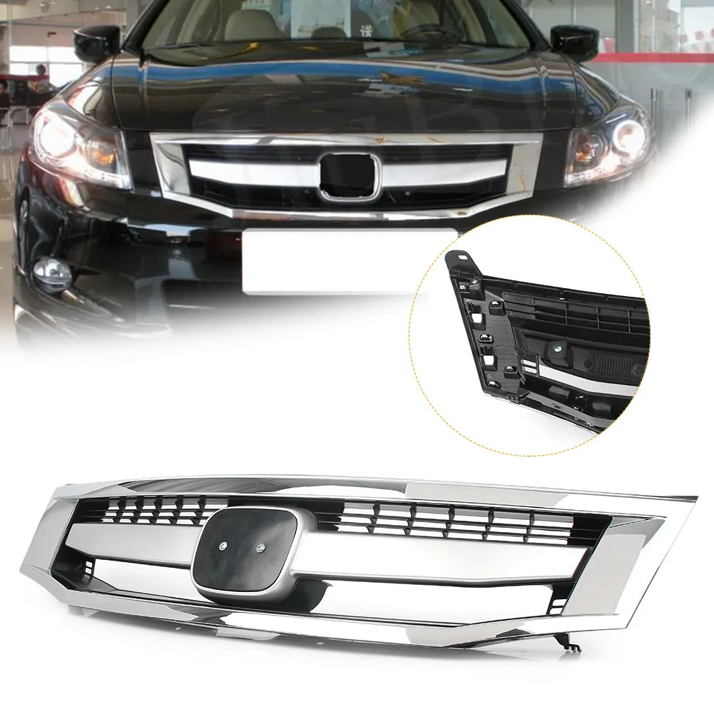 

Для Honda Accord 2008 2009 2010 хром АБС-пластик передняя решетка автомобиля верхний бампер Гриль Защитная крышка Быстрая доставка