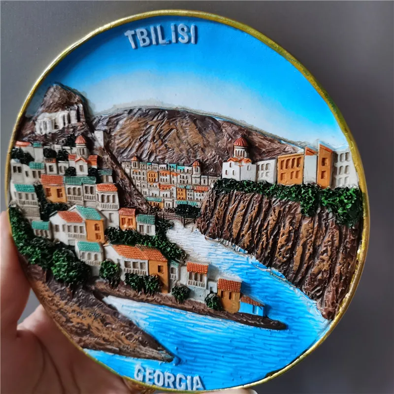Грузинский Туризм Сувенир старый Тбилиси Батуми 3d резиновый диск пейзаж