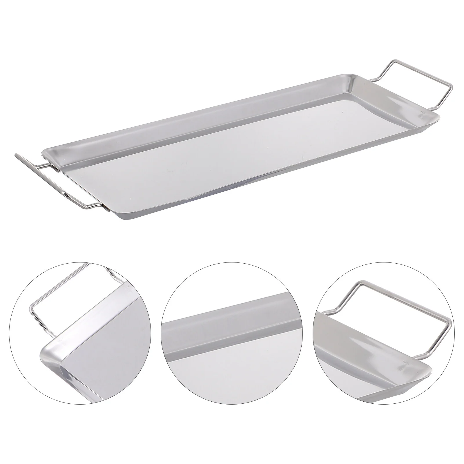 

1pc Stainless Steel Skillet Universal Barbecue Tray Multi-function Roasting Pans
